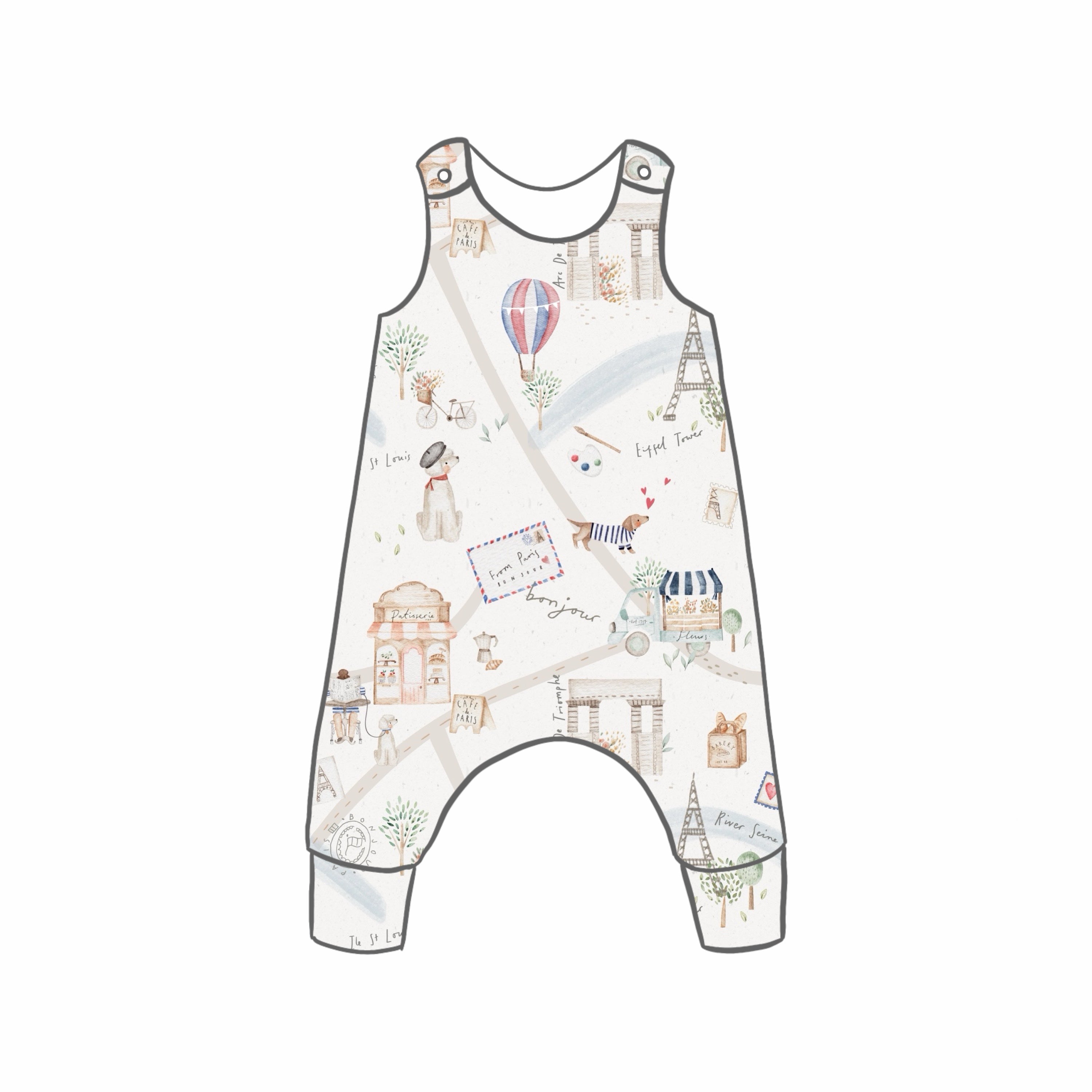 Paris Stroll Rompers