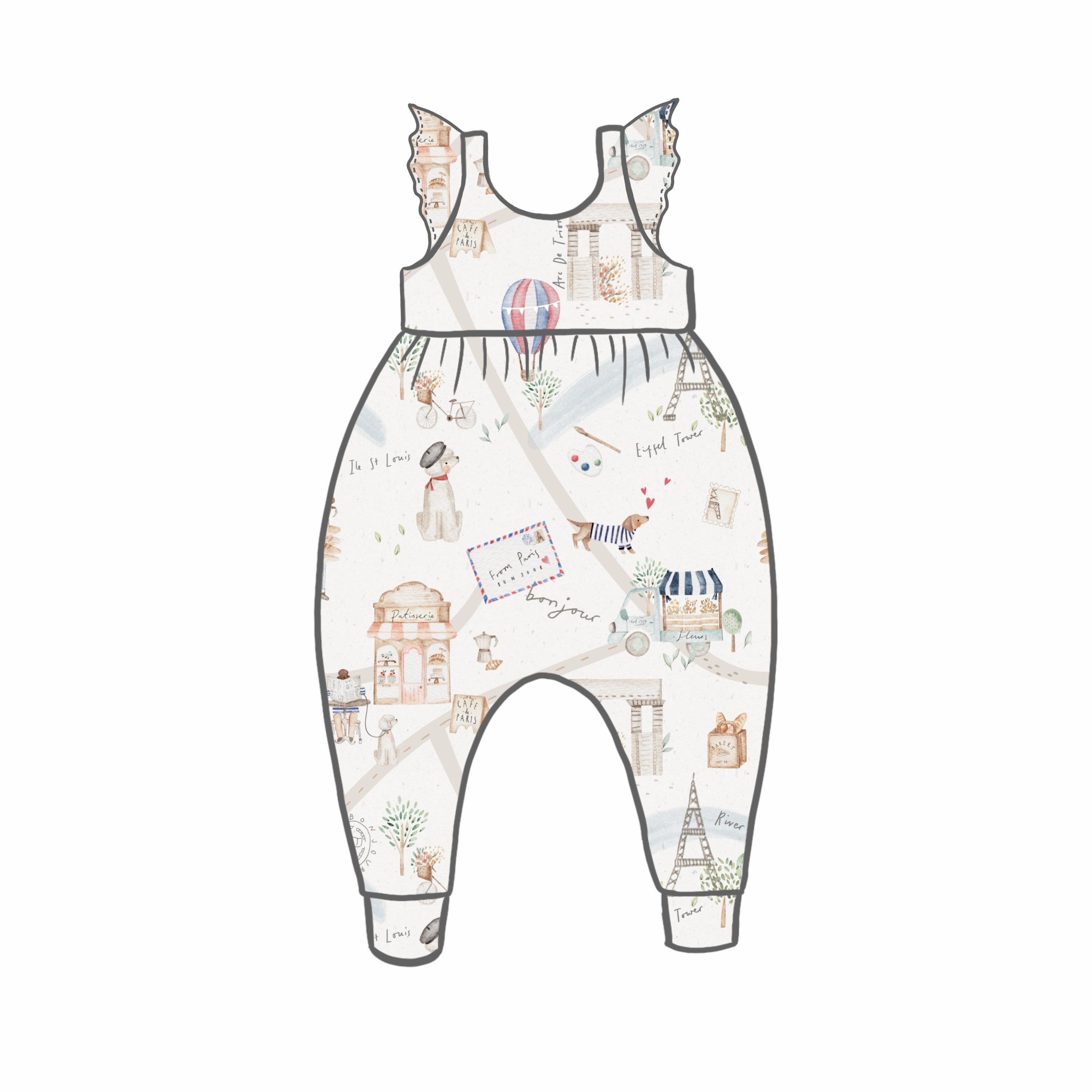 Paris Stroll Rompers