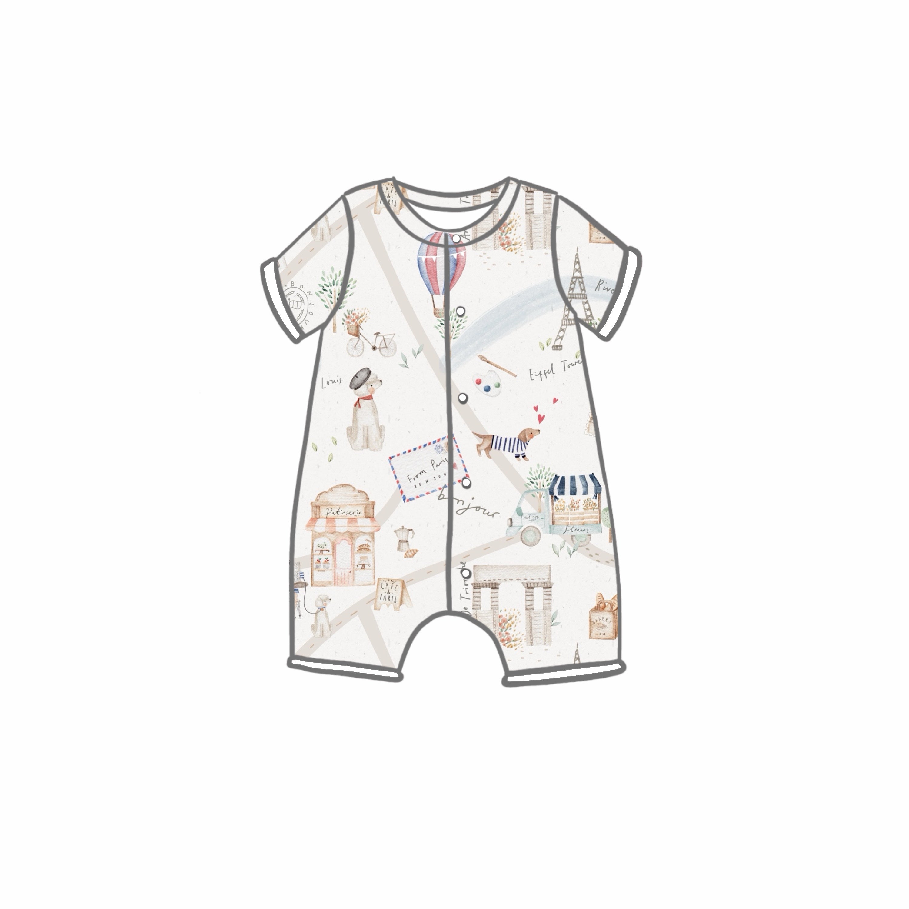 Paris Stroll Rompers