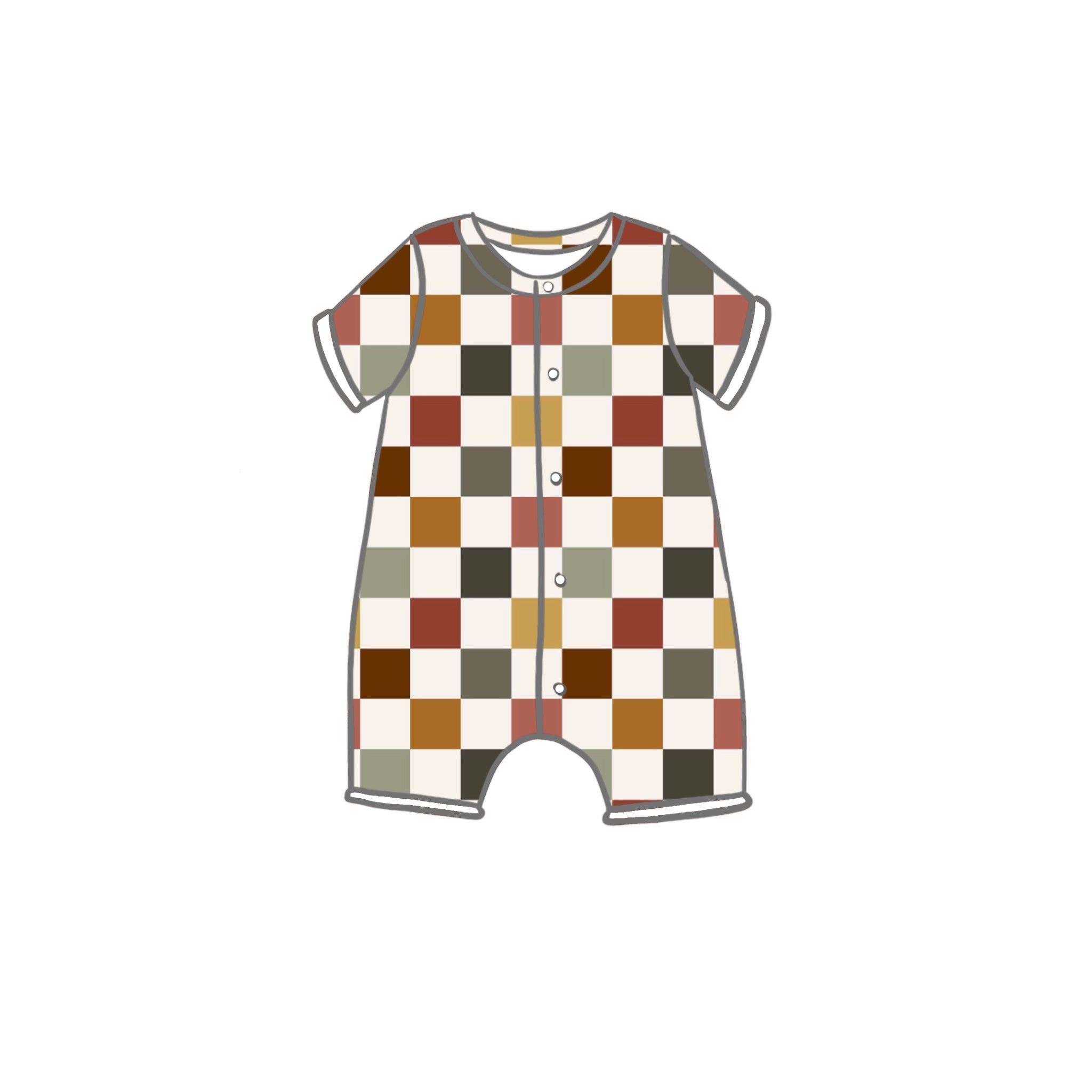 Autumn Check Rompers