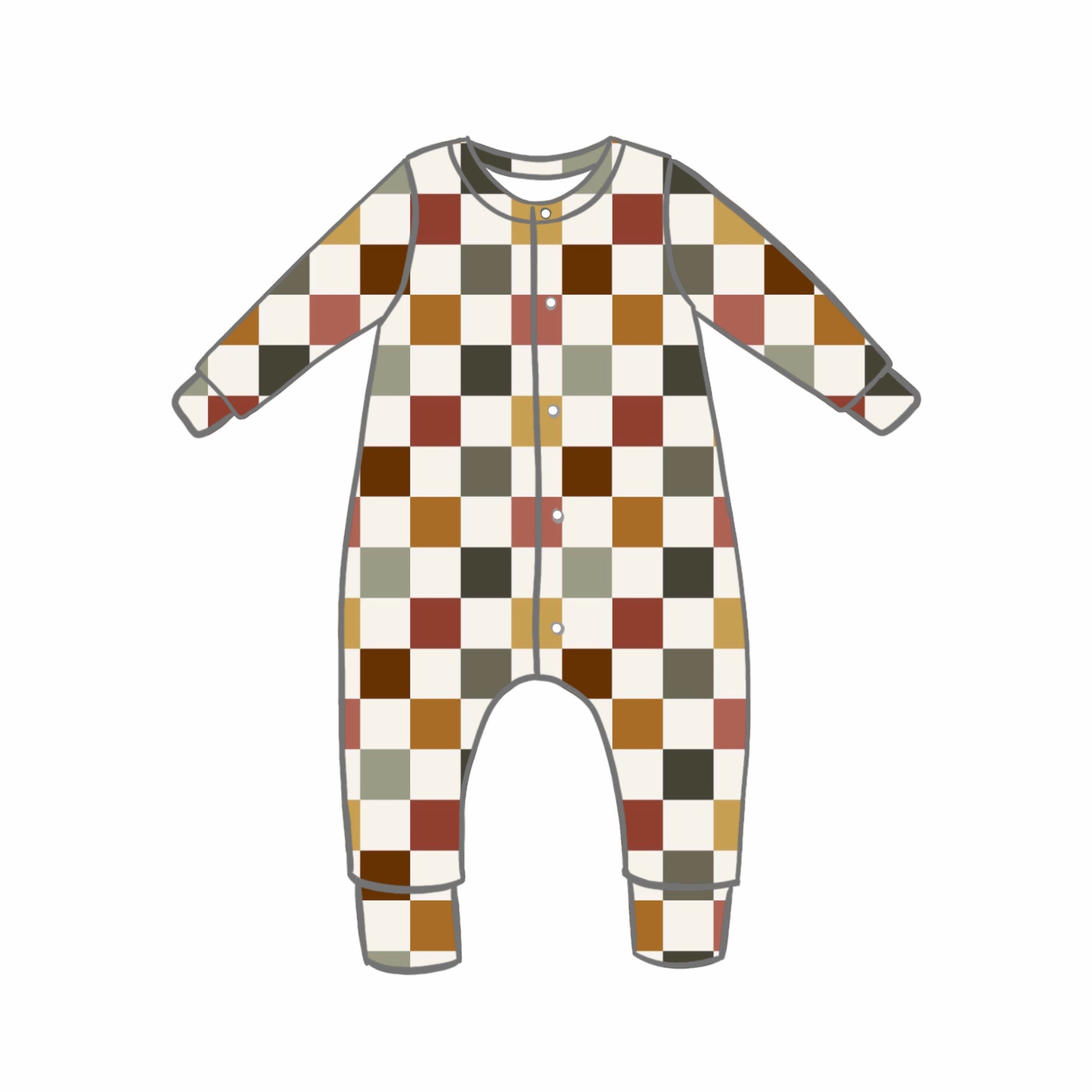 Autumn Check Rompers