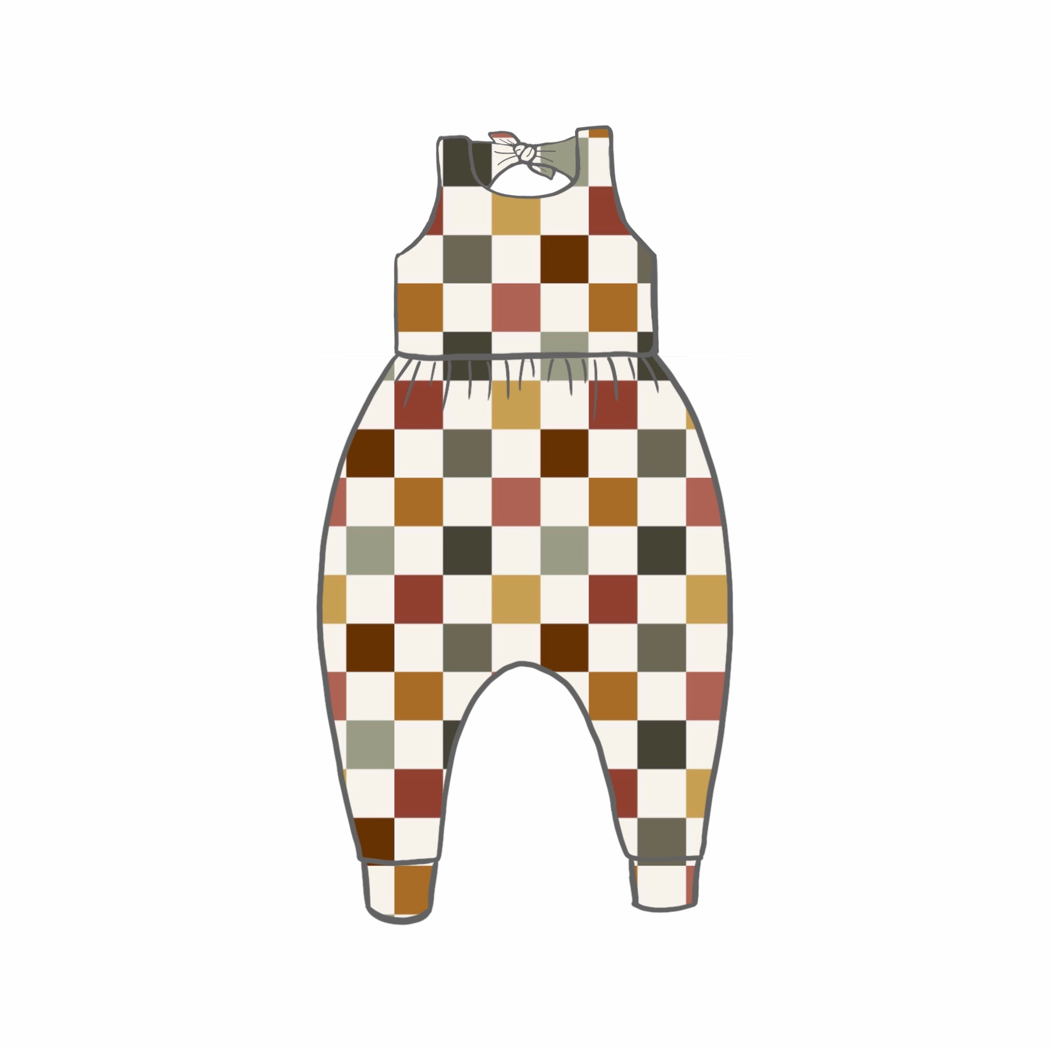 Autumn Check Rompers