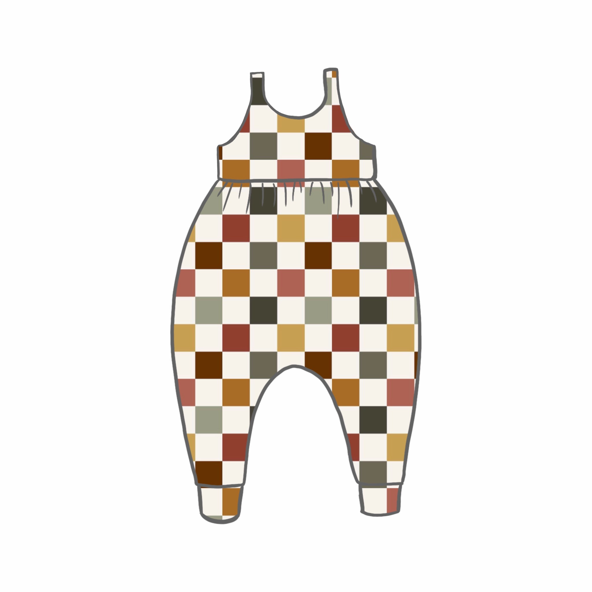 Autumn Check Rompers