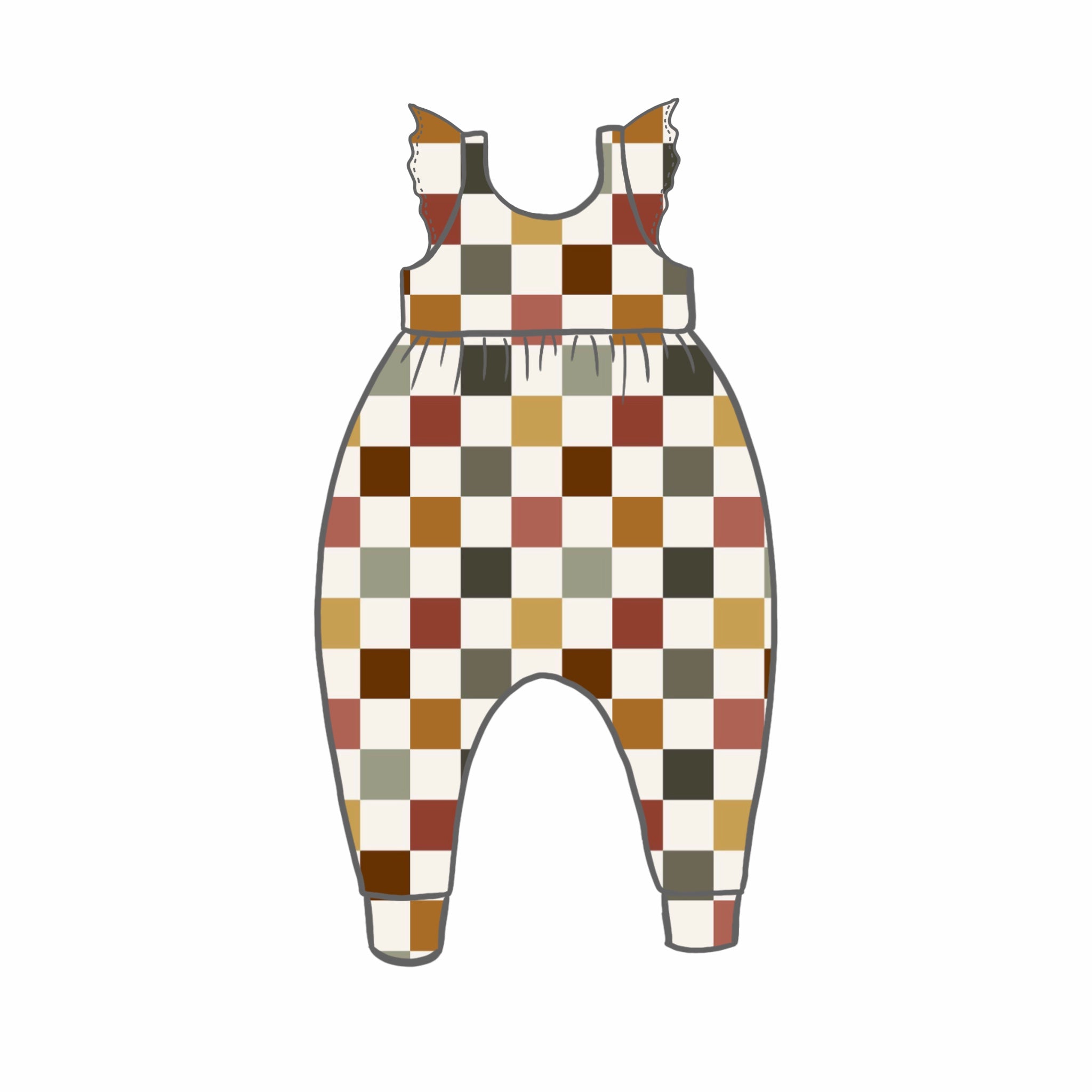 Autumn Check Rompers