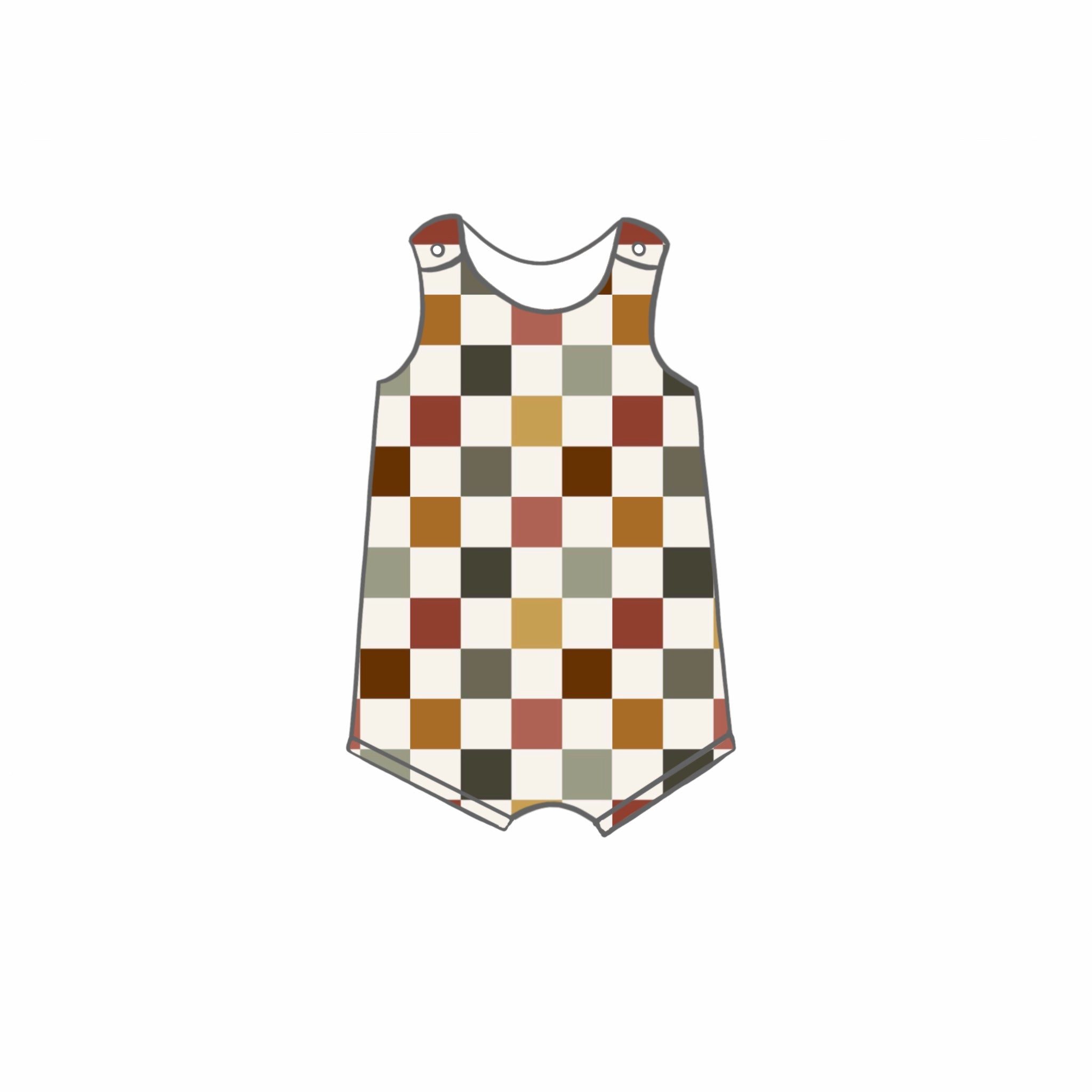 Autumn Check Rompers