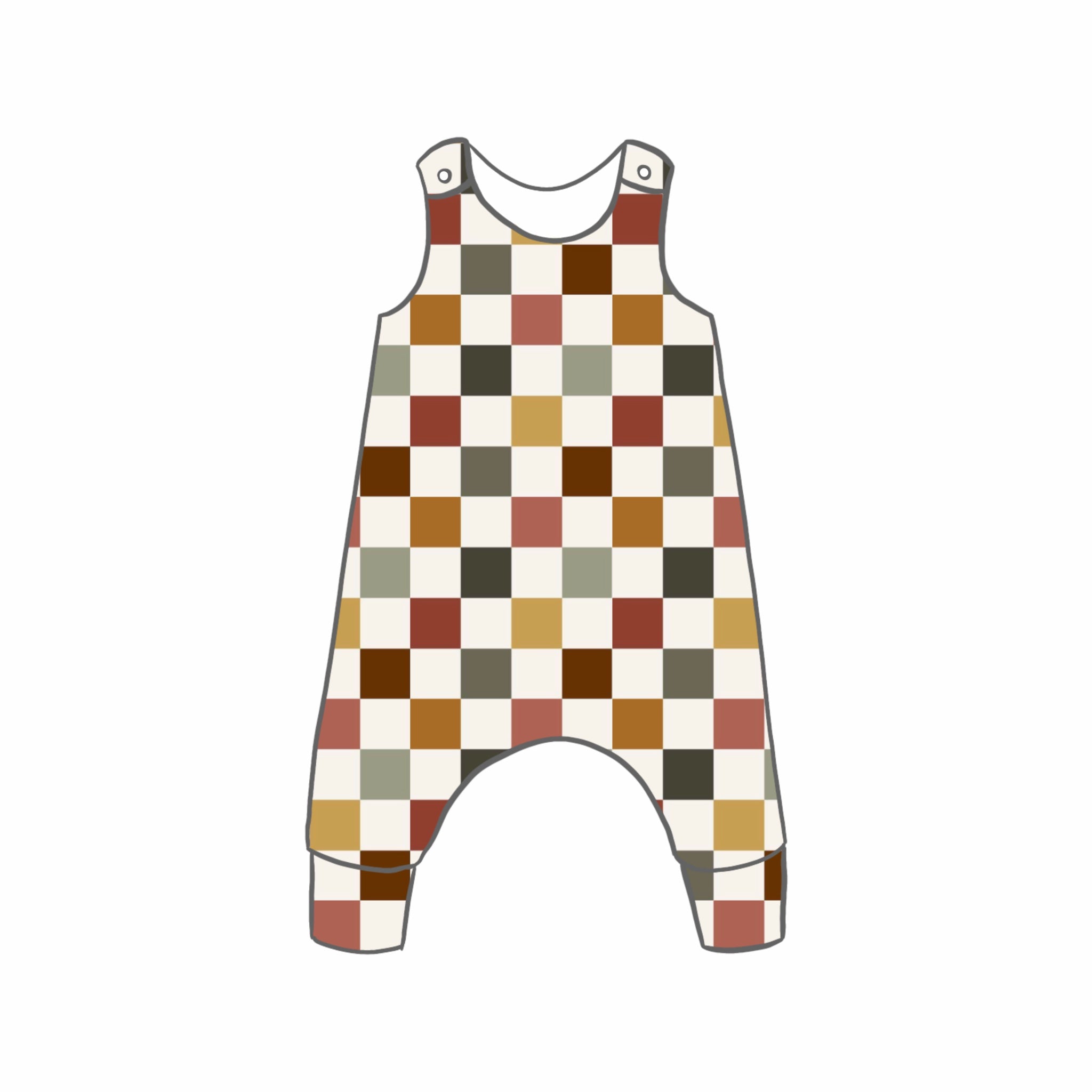 Autumn Check Rompers
