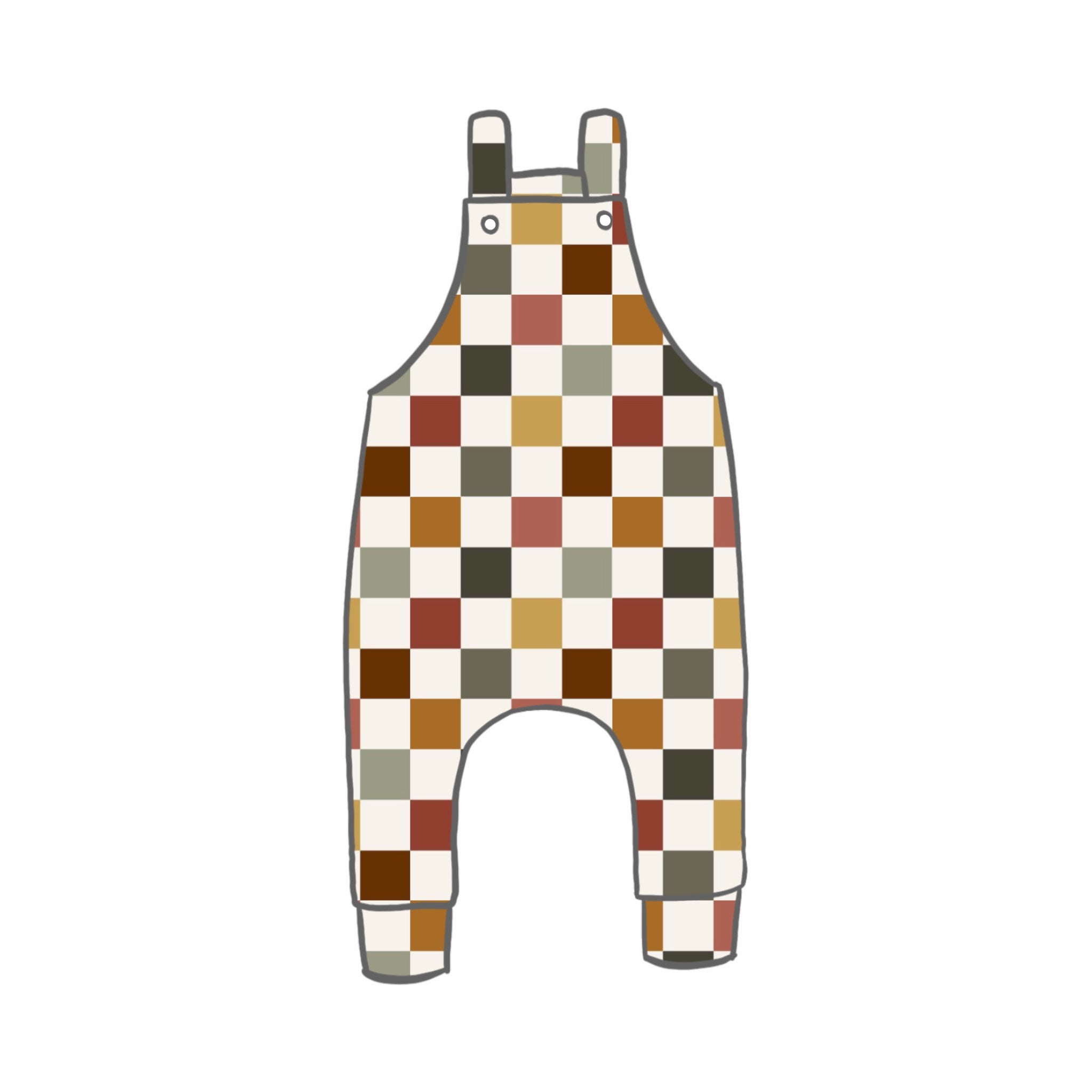 Autumn Check Rompers