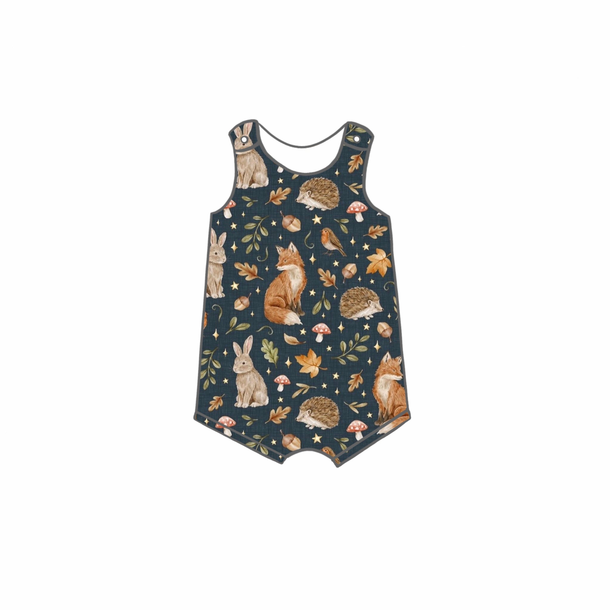 Midnight Woodland Rompers