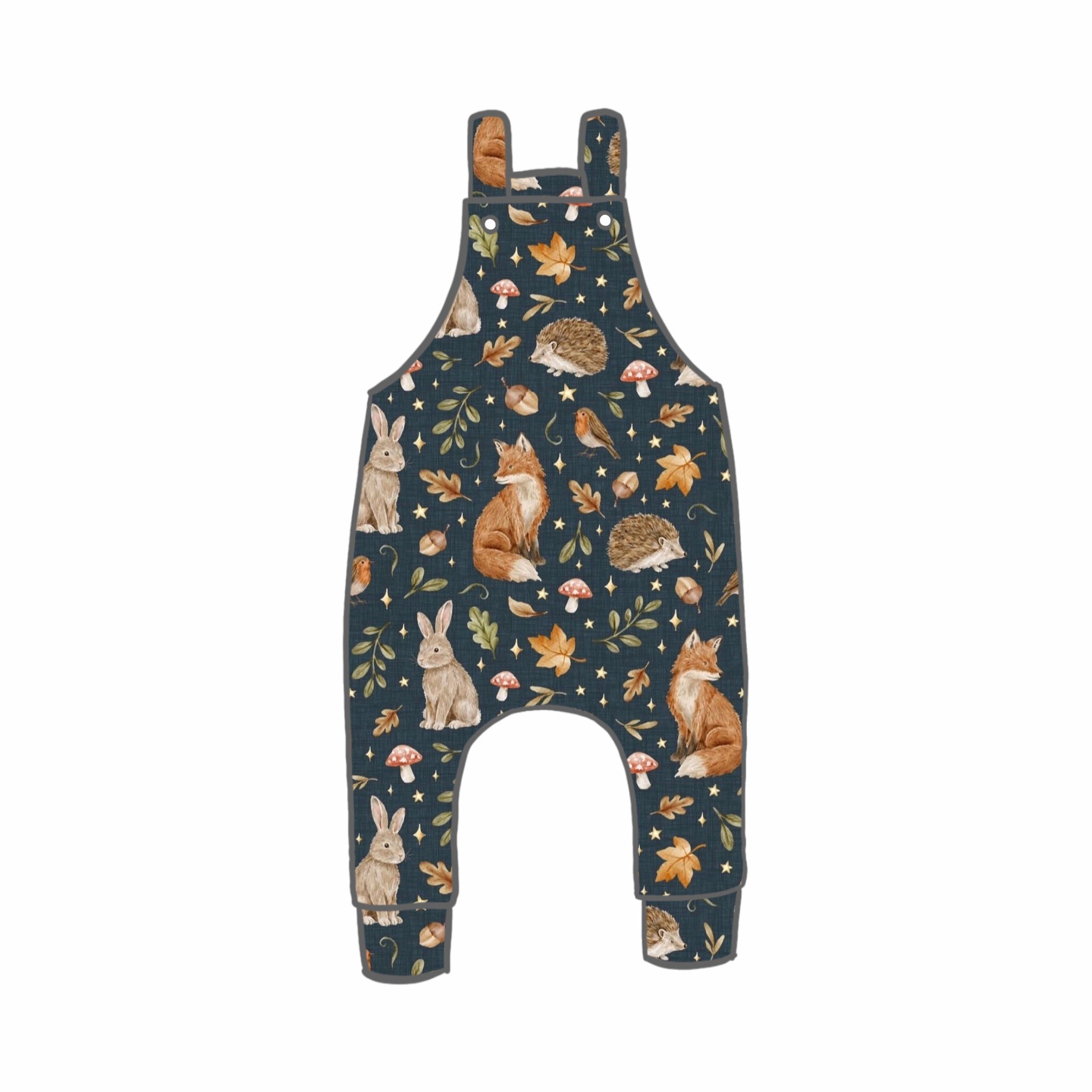 Midnight Woodland Rompers