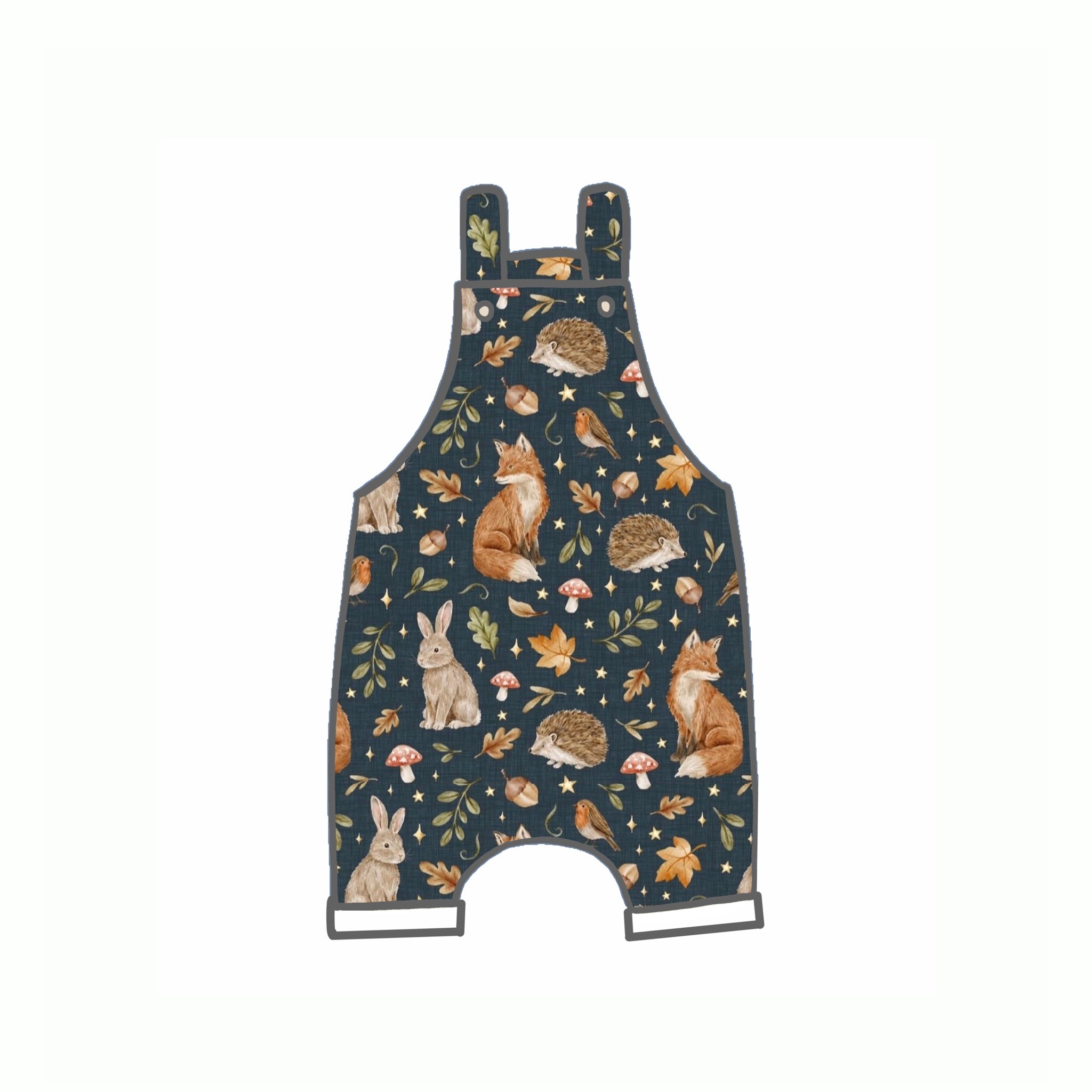 Midnight Woodland Rompers