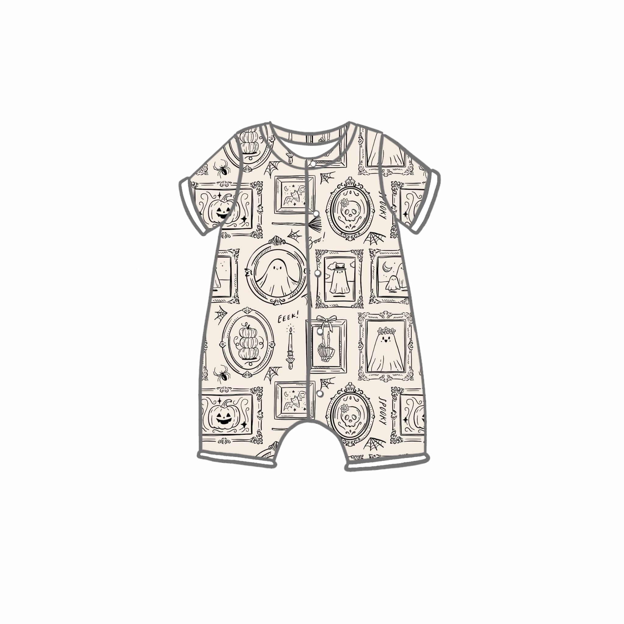 Petrifying Portraits Rompers